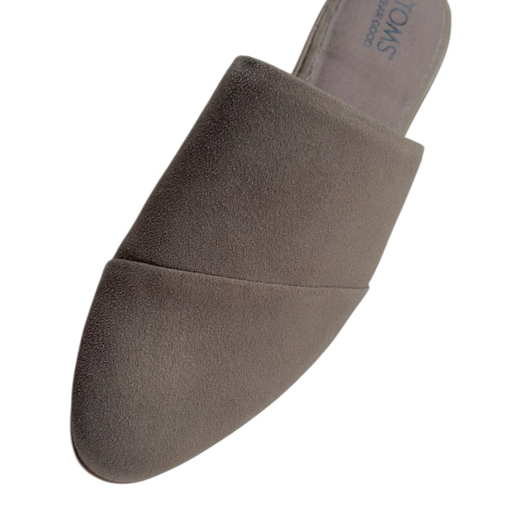 Like New Toms Leather Jade Mule Flats Taupe Size 10 - Picture 3 of 8